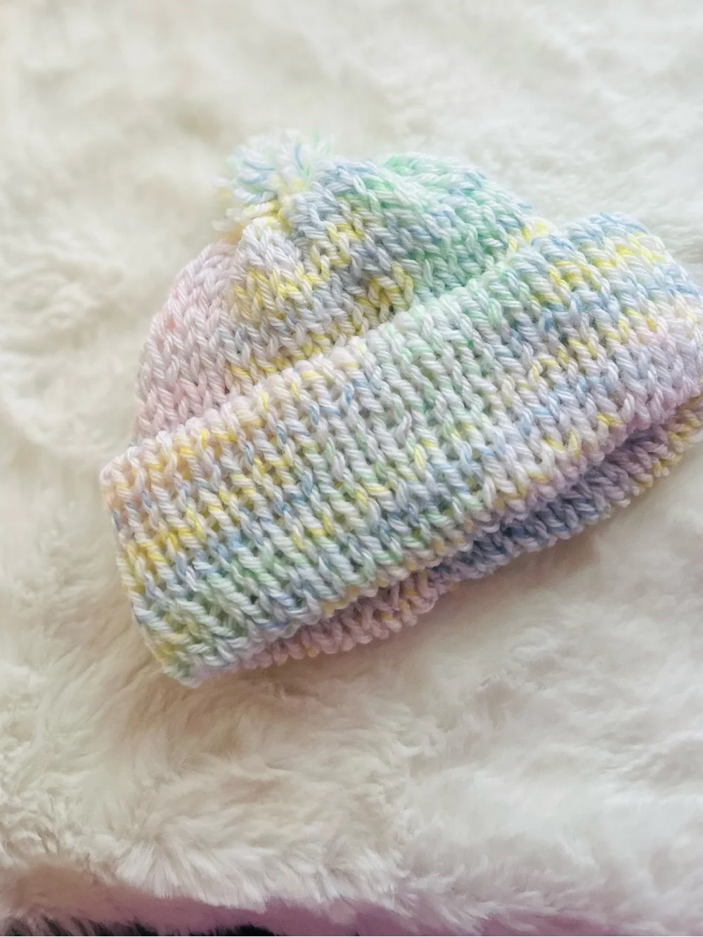 Pastel Multicolor Knit Beanie for Kids